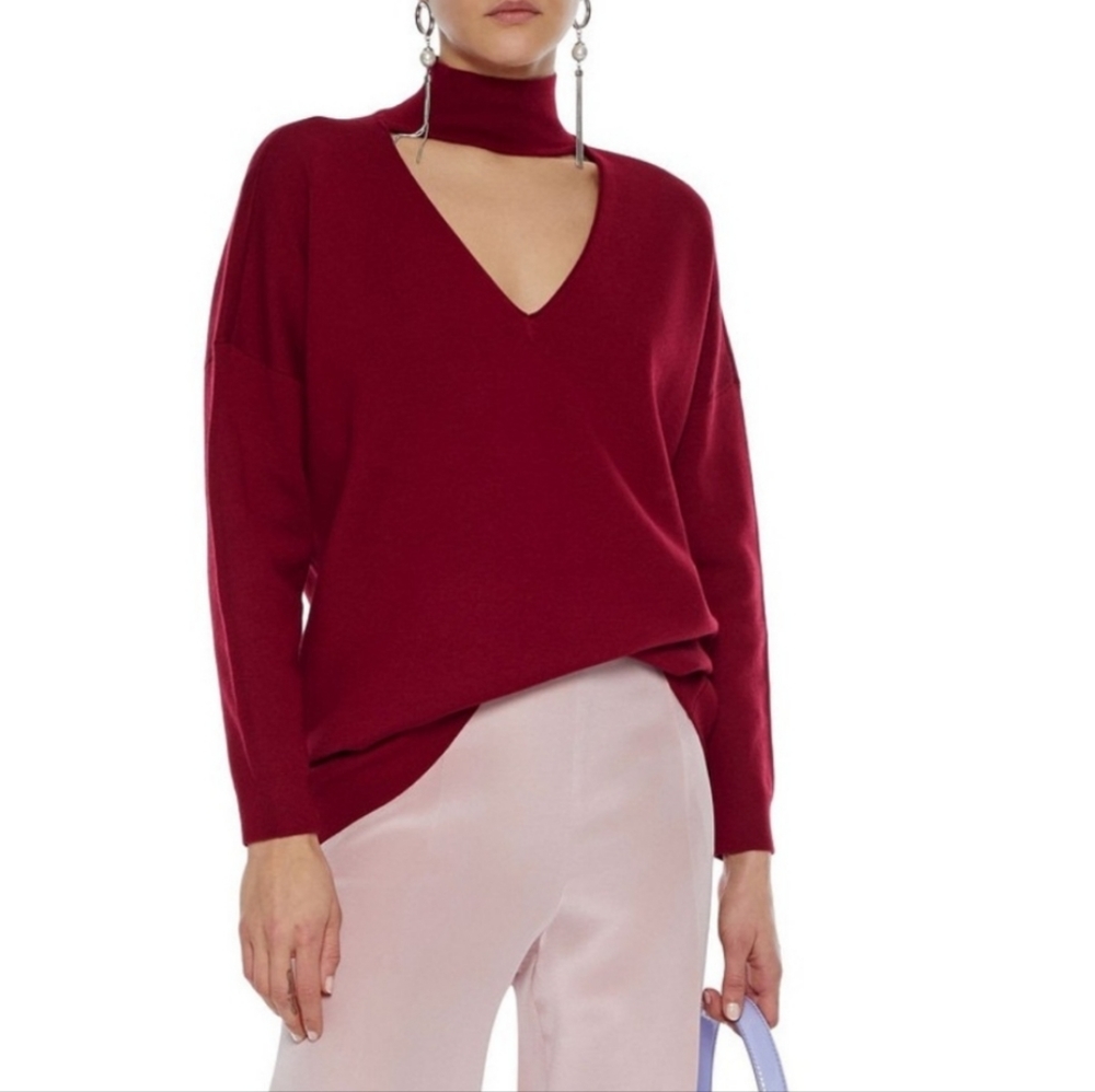 "Alcott" Cut Out Neckline Long Sleeve Sweater